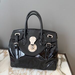 Ralph Lauren Collection 🔥 RARE & ICONIC Ricky Bag, Black Patent Leather